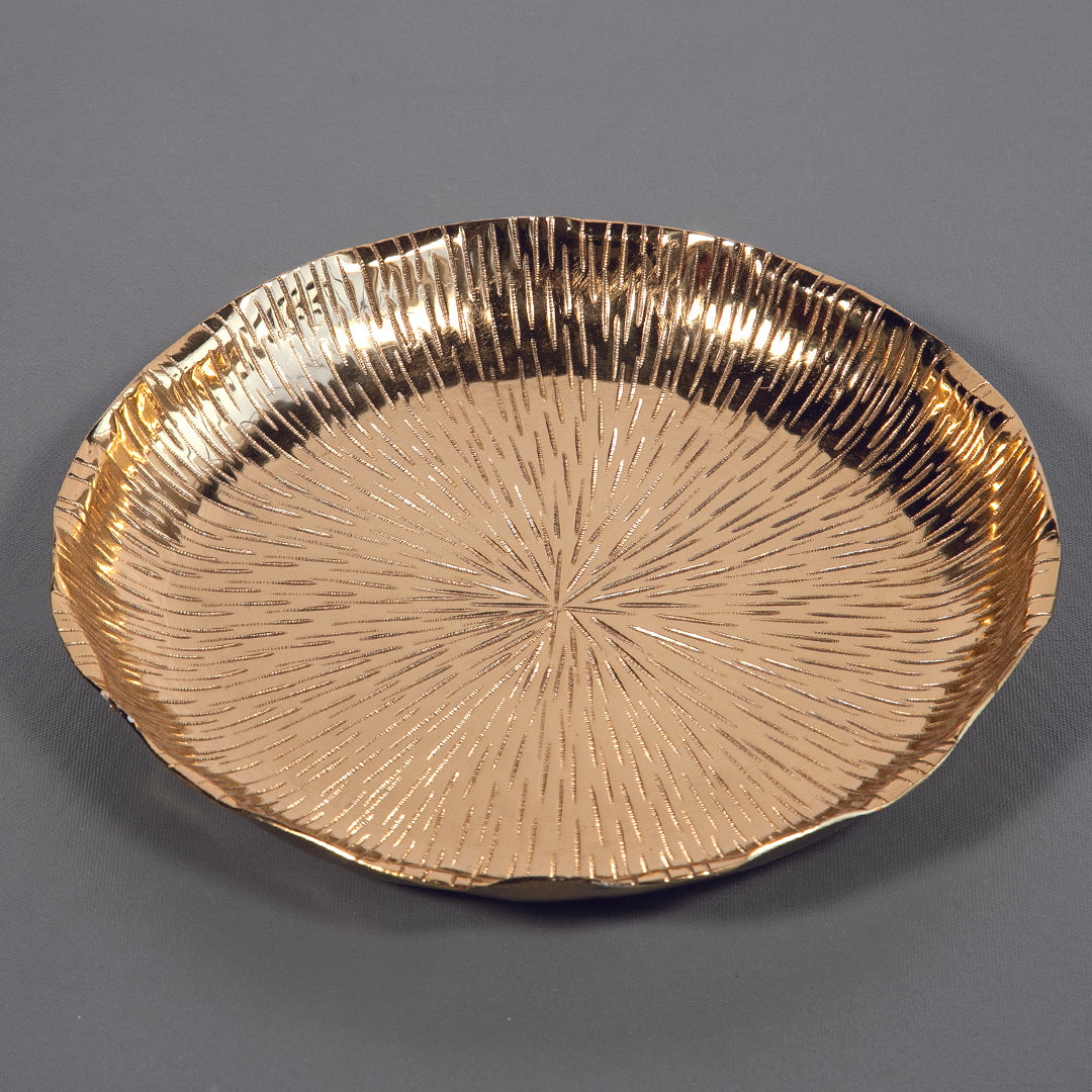 Alu Floral Platter - Gold