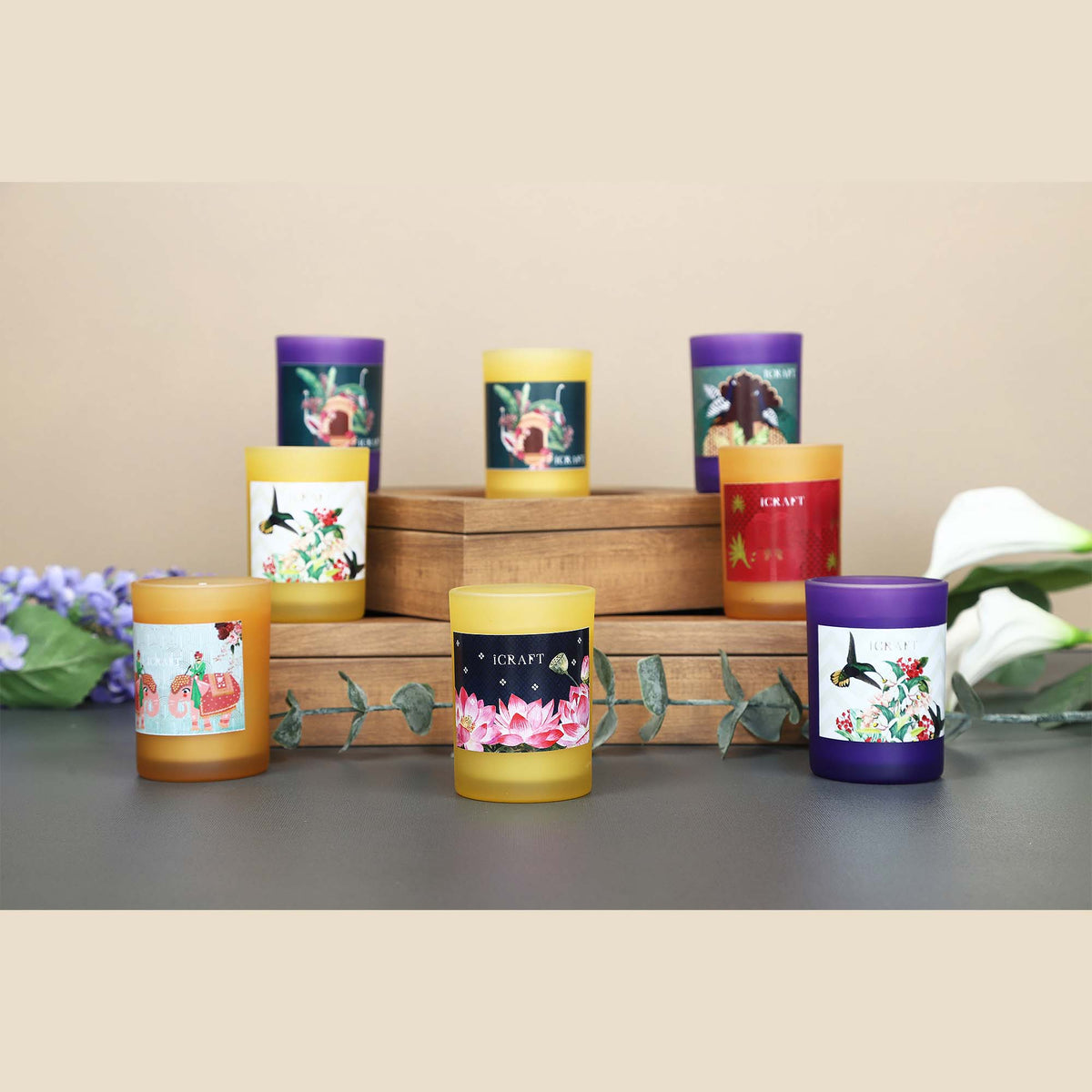 Morya Series Frosted Votive  Candle - Purple