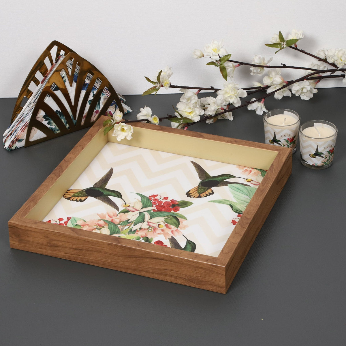 Charming Bird Series Tray - Square