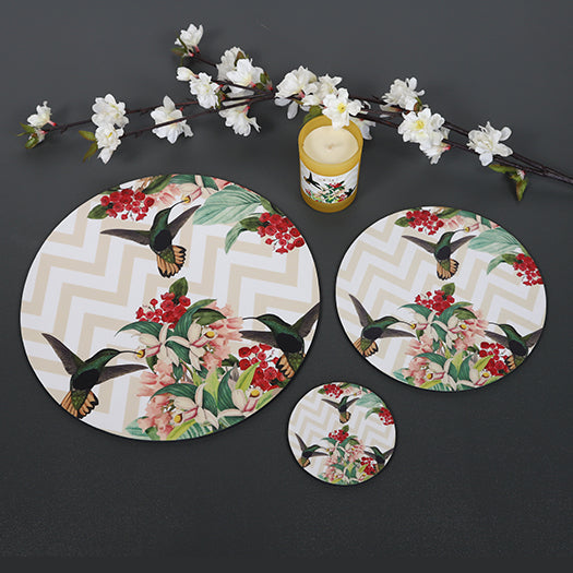 Charming Bird Series Round Placemats
