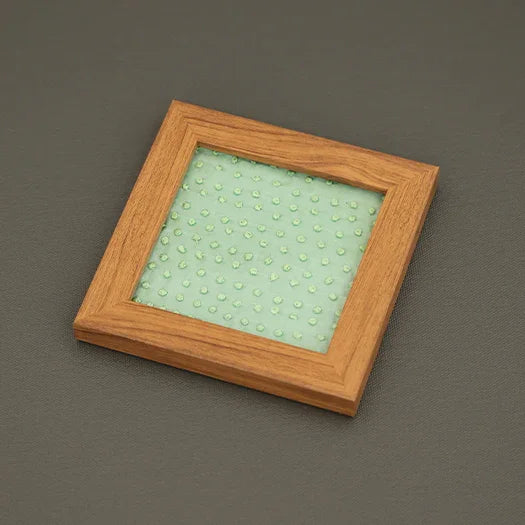 Karigari French Knot Coasters - Sea Green - Set of 2