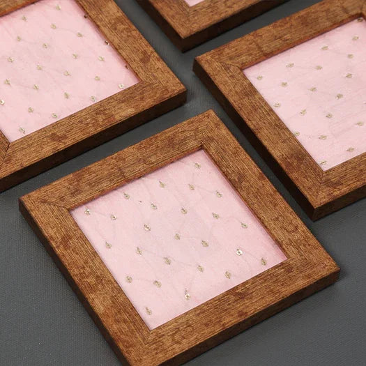 Karigari Sitara Coasters - Pink - Set of 2