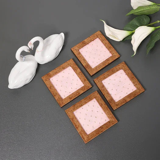 Karigari Sitara Coasters - Pink - Set of 2