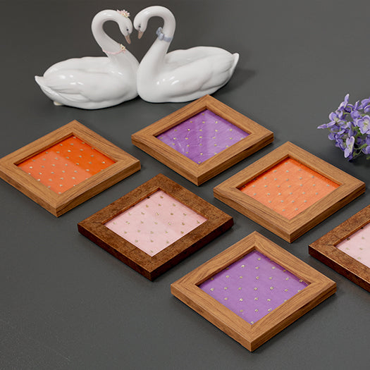 Karigari Sitara Coasters - Purple - Set of 2