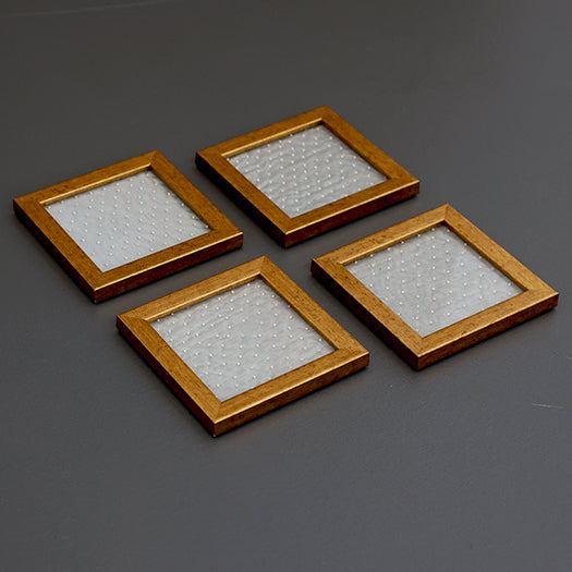 Karigari Pearl Coasters - Grey  - Set of 2