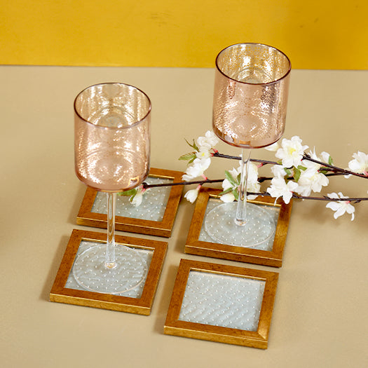 Karigari Pearl Coasters - Grey  - Set of 2