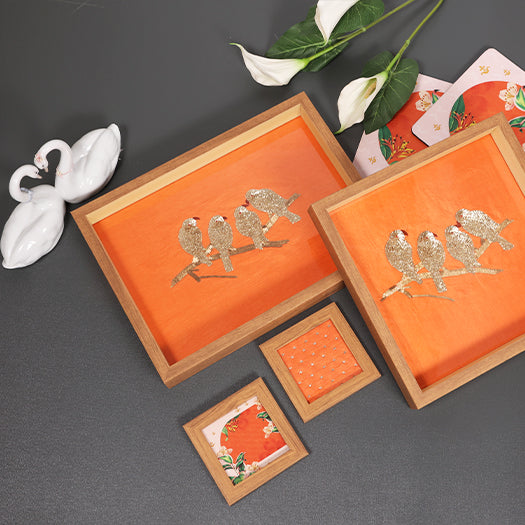 Karigari Panchi Tray - Orange