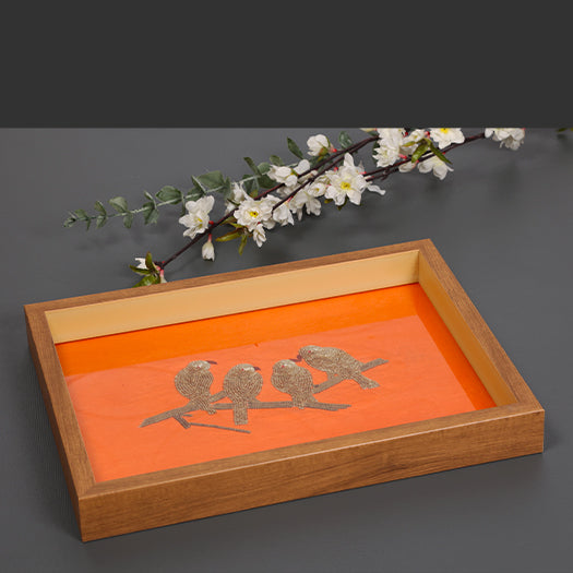Karigari Panchi Tray - Orange