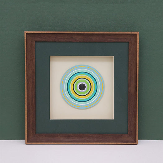 Quilling Scape Wall Art - Sea Green, Blue, and Yellow